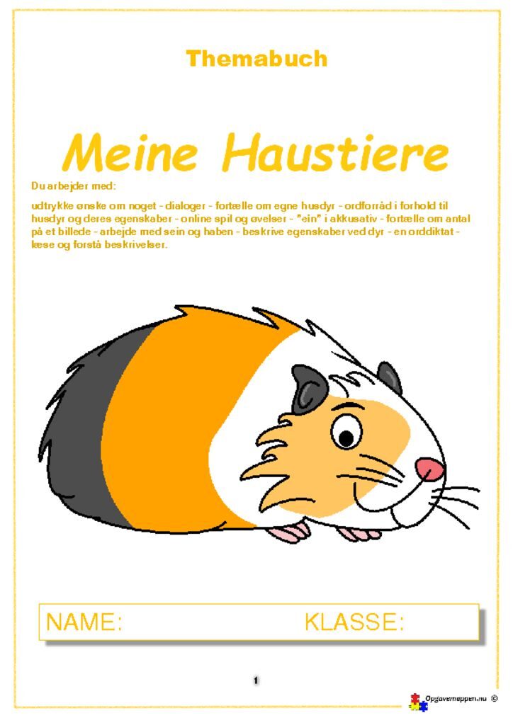 thumbnail of Haustiere 1.2 – opgavemappen.nu