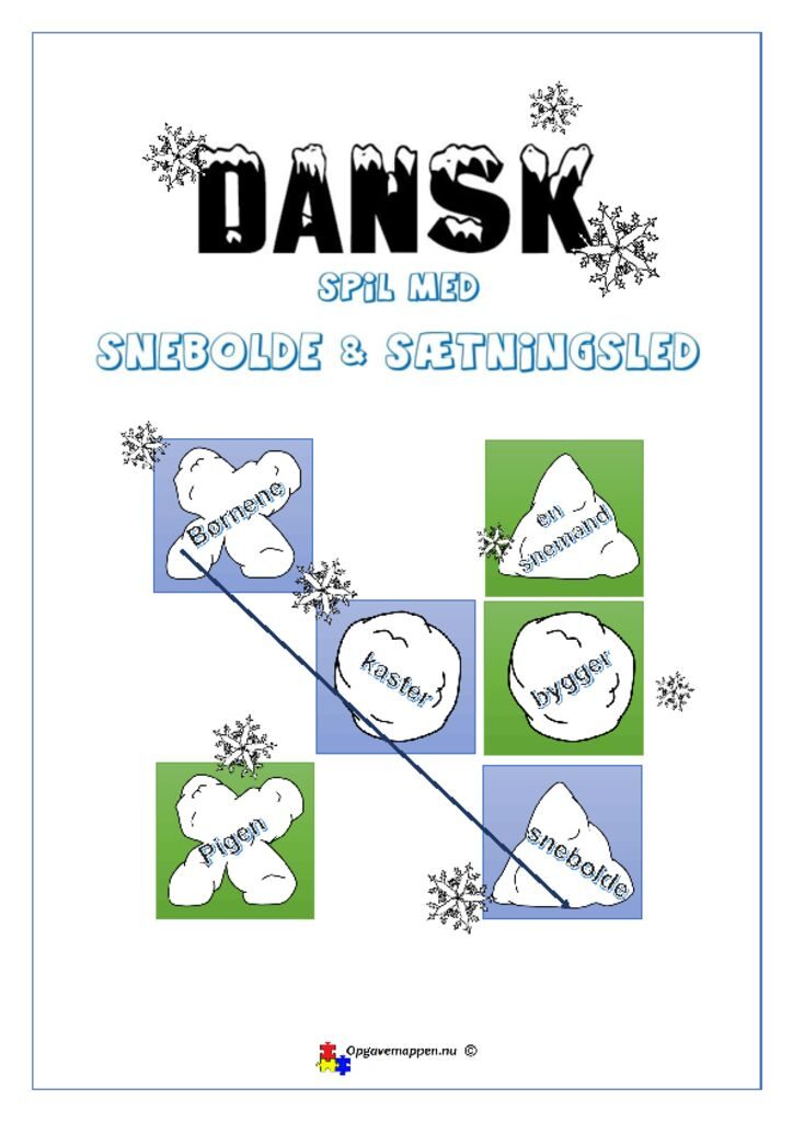 thumbnail of Dansk Tema Spil Snebolde & Led – jule vinter opgave