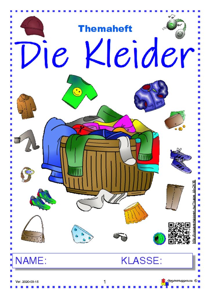 thumbnail of Die Kleider – Themaheft – 24 Seiten – Audio und onlinespiele – opgavemappen.nu – version 1.23