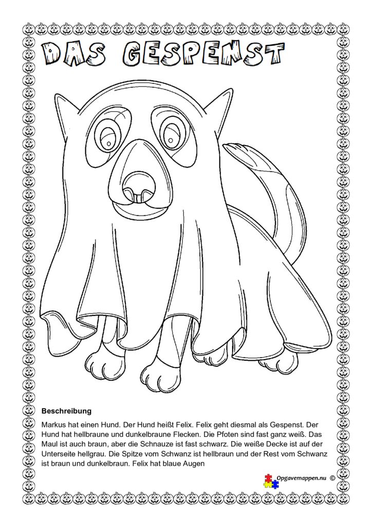 thumbnail of Tysk – Halloween – das Gespenst – Hund – zeichnen nach einer beschreibung – læse – tegne – male – opgavemappen.nu
