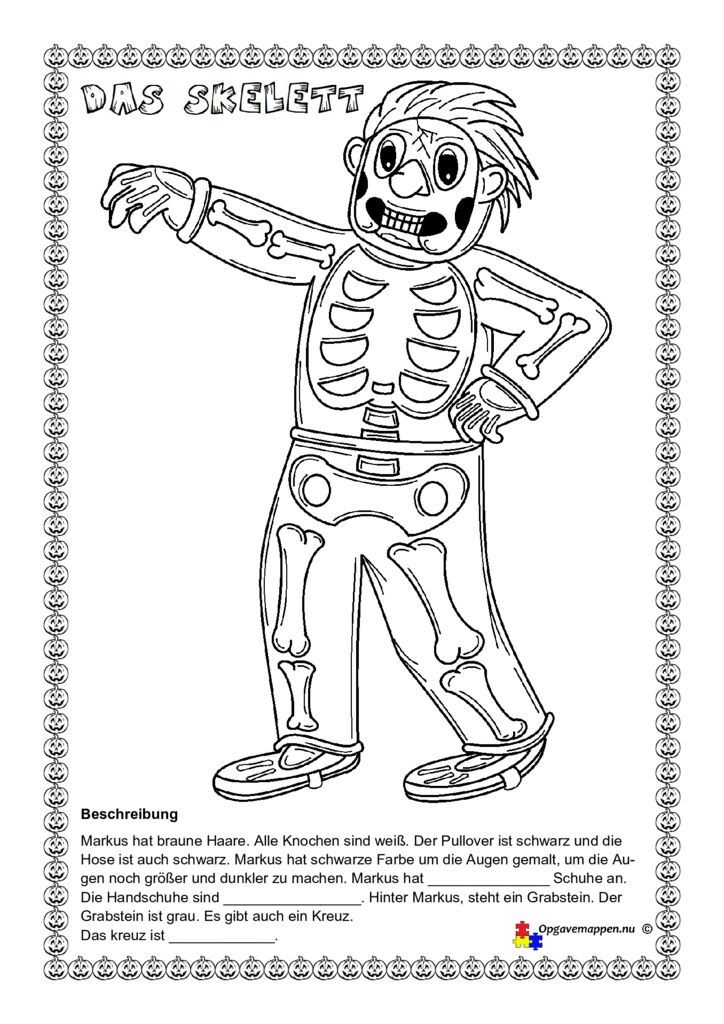 thumbnail of Tysk – Halloween – das Skelett – zeichnen nach einer beschreibung – læse – tegne – male – opgavemappen.nu